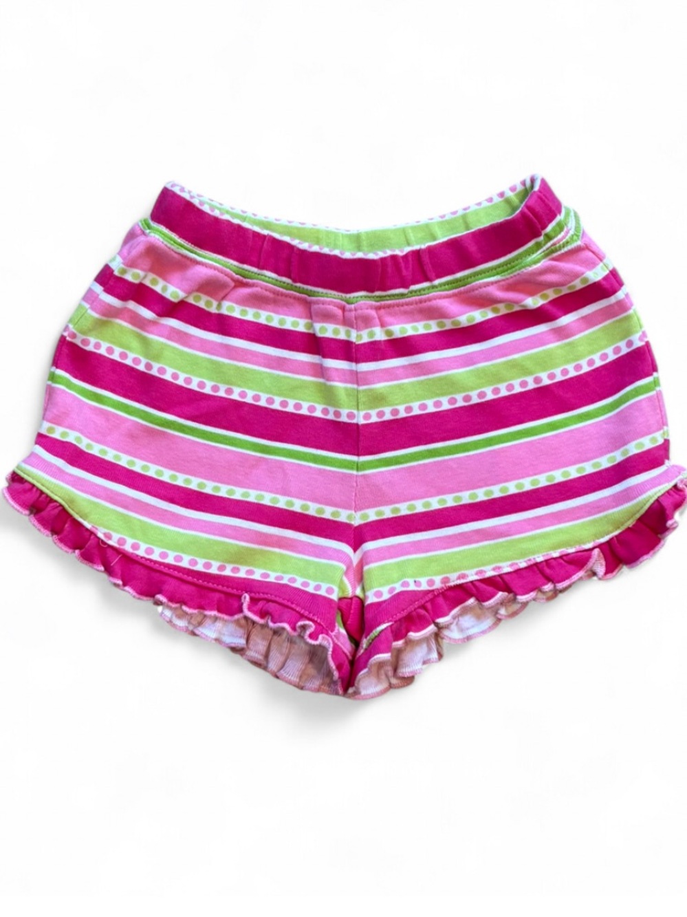 NWT Gymboree Pink Green Stripe Cotton Pull On Shorts Ice Cream Sweetie Girl 2T